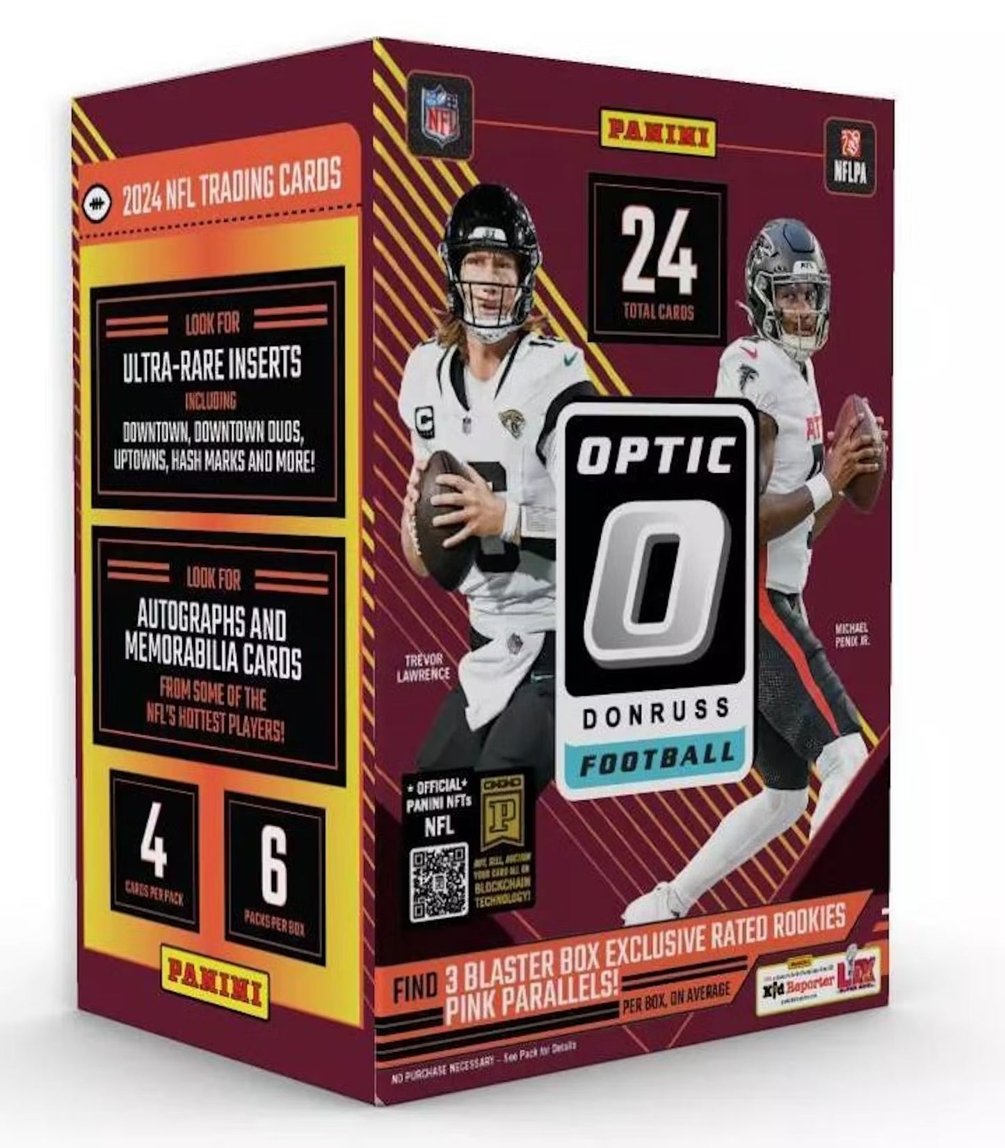 2024 Panini Donruss Optic NFL Football Trading Cards Blaster Pink Shock Parallels