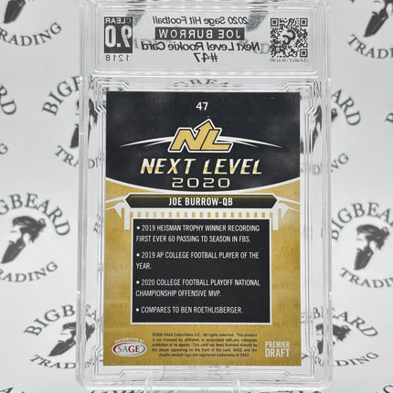 2020 Sage Hit Joe Burrow Next LEvel RC CCG 9