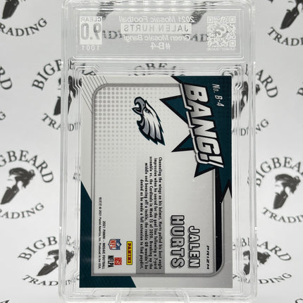 2021 Mosaic Jaken Hurts Green Mosaic Bang! CCG 9