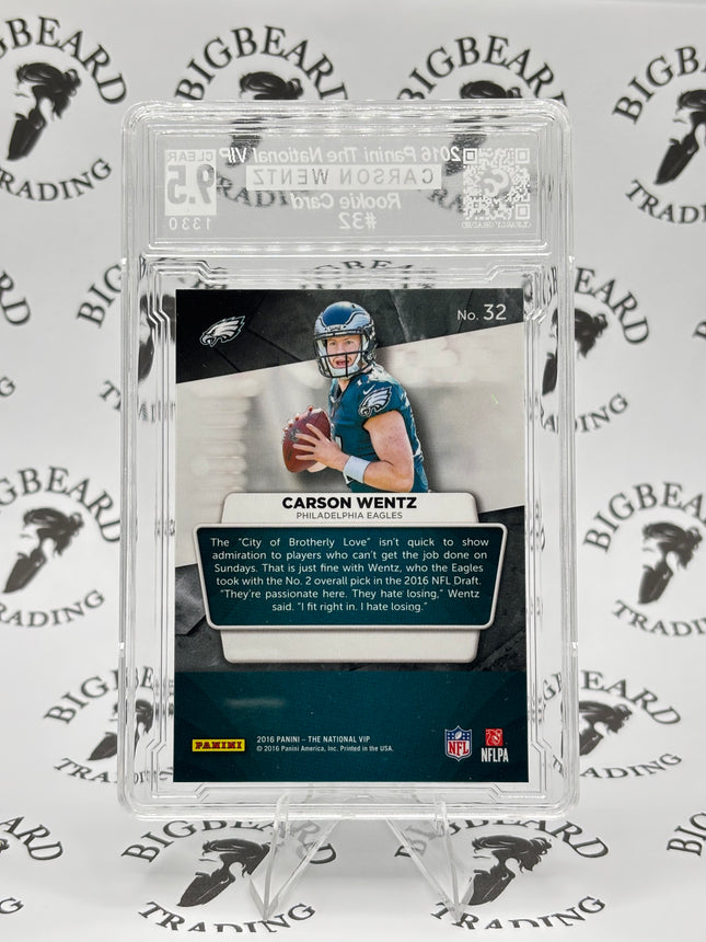 2016 Panini The National VIP Carson Wentz RC CCG 9.5