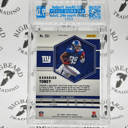 2021 Mosaic Kadurius Toney Silver Prizm NFL Debut CCG 9
