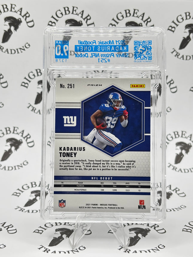 2021 Mosaic Kadurius Toney Silver Prizm NFL Debut CCG 9