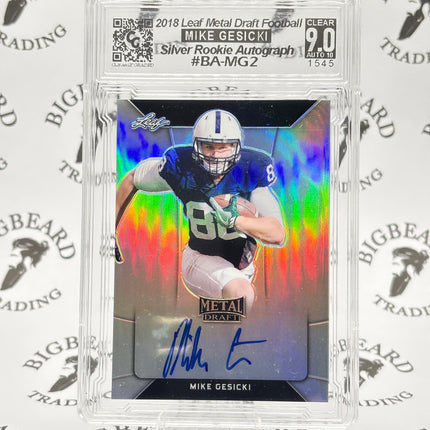 2018 Leaf Metal Draft Mike Gesicki Silver RC Auto CCG 9