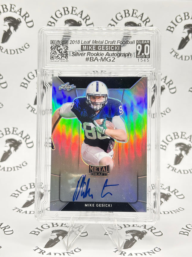 2018 Leaf Metal Draft Mike Gesicki Silver RC Auto CCG 9