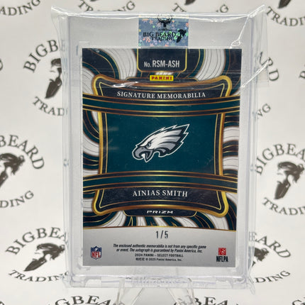 2024 Panini Select Rookie Signature Memorabilia Ainias Smith RC 1/5