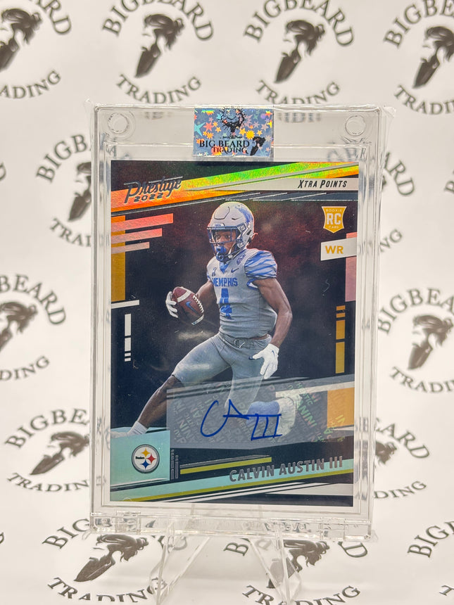 2022 Prestige Football #398 Calvin Austin Xtra Points Autographed RC