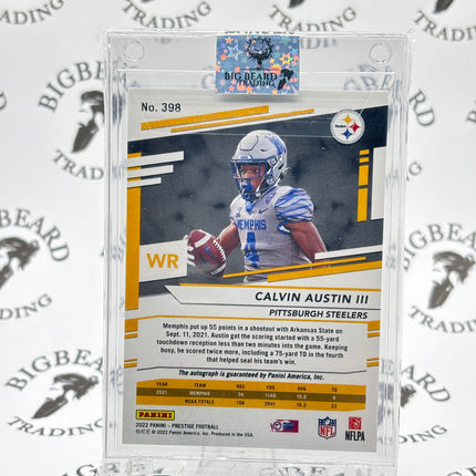2022 Prestige Football #398 Calvin Austin Xtra Points Autographed RC