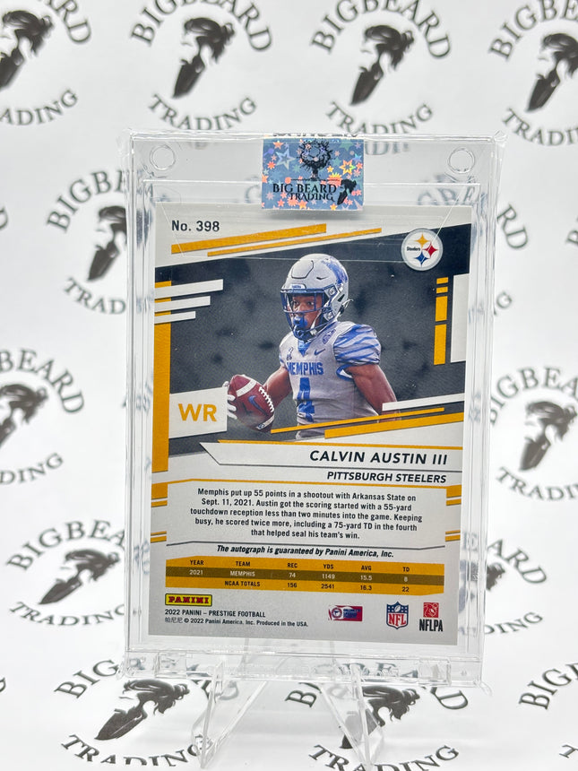 2022 Prestige Football #398 Calvin Austin Xtra Points Autographed RC