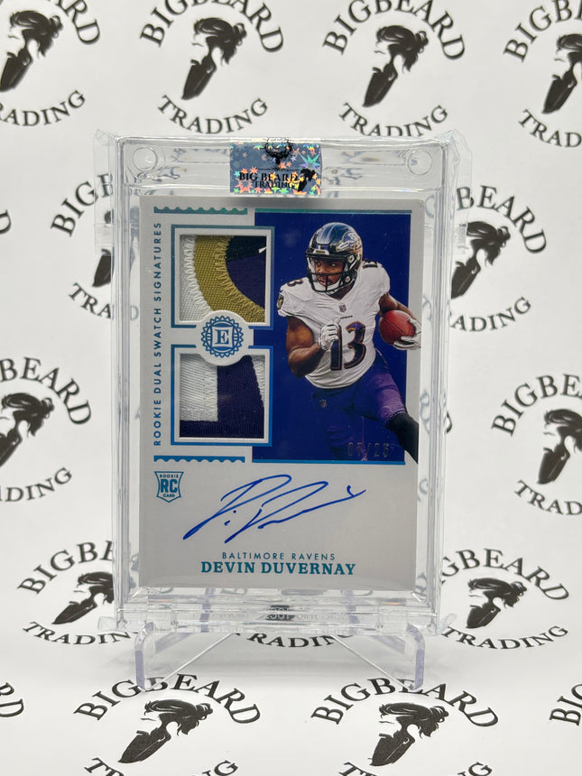 2020 Elite Rookie Dual Swatch Signature Devin Duvernay 7/25
