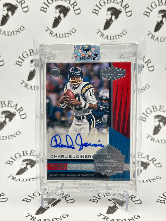 2017 Plates and Patches Canton Blue Charlie Joiner AUTOGRAPH Chargers 85/99