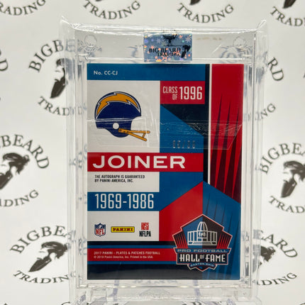 2017 Plates and Patches Canton Blue Charlie Joiner AUTOGRAPH Chargers 85/99