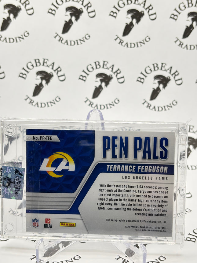 2025 Donruss Elite Pen Pals Terrance Ferguson On Card Auto Black Ink RC