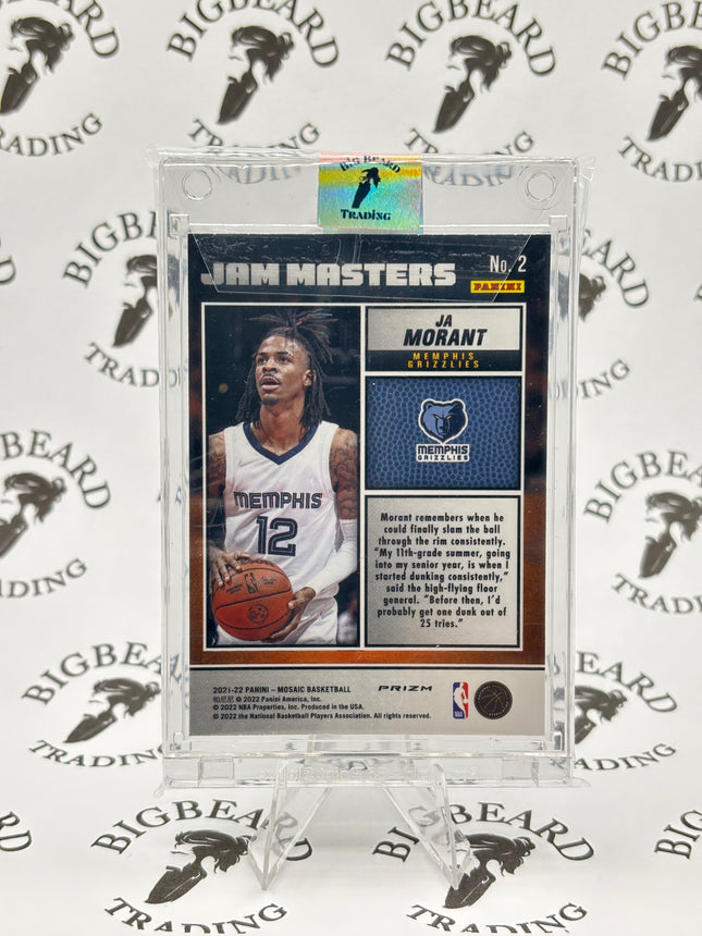 2021-22 Panini Mosaic #2 Ja Morant Jam Masters Mosaic Green Memphis Grizzlies