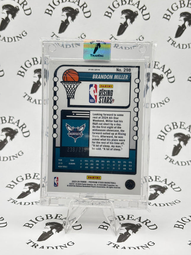 2023-24 Panini Premium Stock Brandon Miller #298 RC Rookie Red 238/275