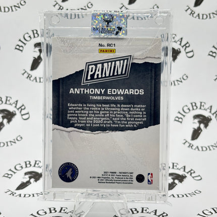 2021 Panini Father's Day Anthony Edwards Rookie RC #RC1 Timberwolves