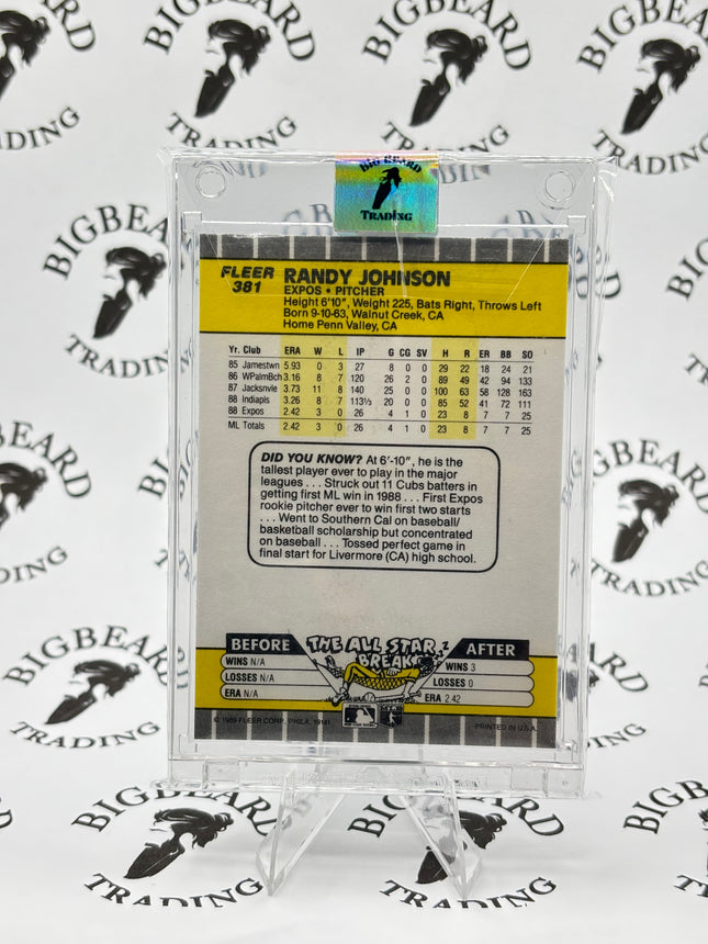 RANDY JOHNSON 1989 Fleer #381 Expos Rookie