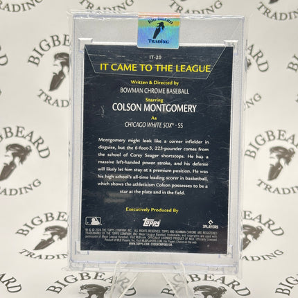 2024 Bowman Chrome #IT-20 Colson Montgomery It Came to the League