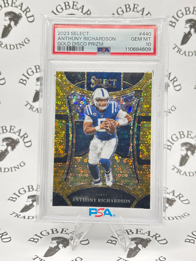 2023 Select H2 Suite Level Disco Gold Prizm  03/10 Anthony Richardson RC PSA 10
