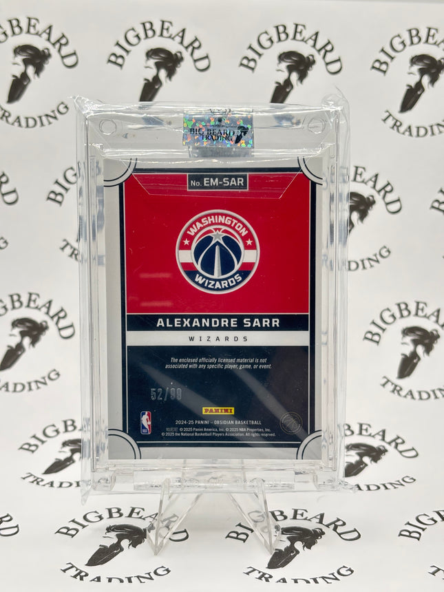 2024-25 Panini Obsidian Orange Flood Eclipse Prizm Alexandre Sarr 52/99
