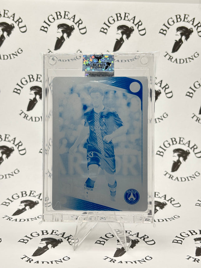 2025-26 Topps UEFA Flagship Warren Zaire-Emery #170 Cyan Print Plate 1 of 1