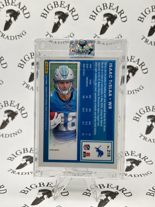 Isaac Teslaa 2025 Donruss Optic Silver Holo Prizm Rated Rookie RC Detroit Lions