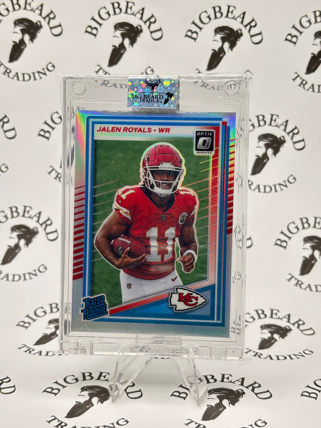 2025 Donruss Optic #251 Jalen Royals RC Rated Rookie Card Holo Silver Prizm