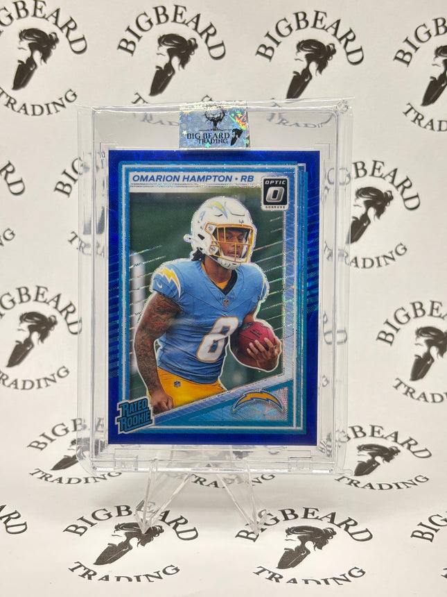 2025 Panini Donruss Optic Omarion Hampton Rated Rookie Blue Scope Prizm #212
