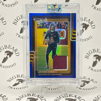 2025 Donruss Optic Jayden Daniels Donruss Threads Patch Blue Hyper #DTBH-JDS