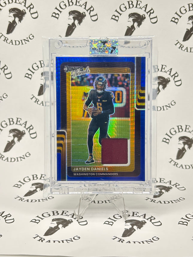 2025 Donruss Optic Jayden Daniels Donruss Threads Patch Blue Hyper #DTBH-JDS