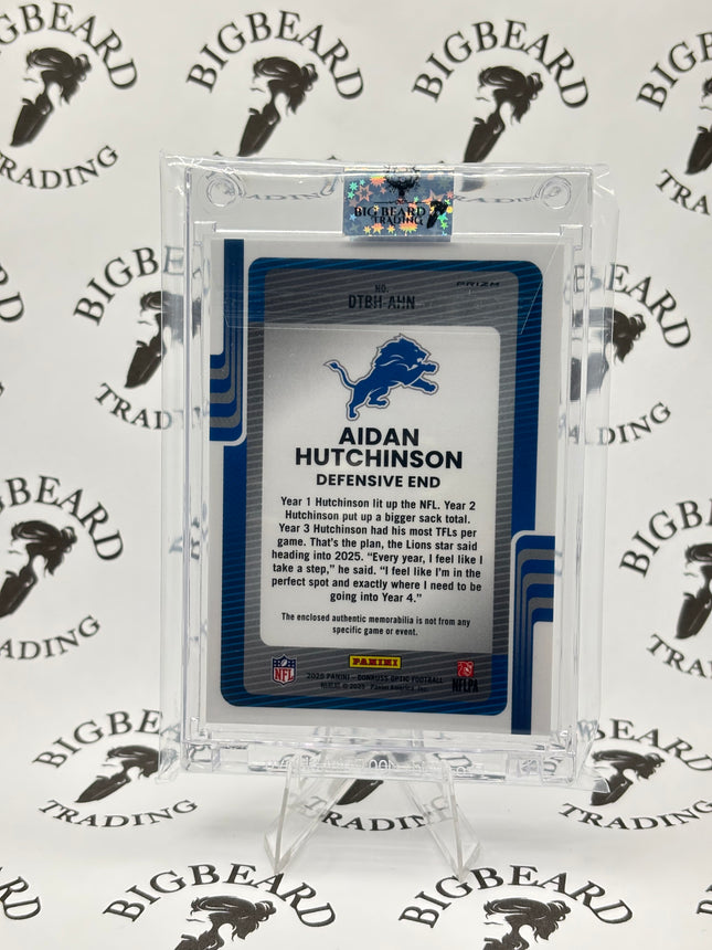 2025 Optic Football Aidan Hutchinson Blue Prizm Threads #DTBH-AHN Lions