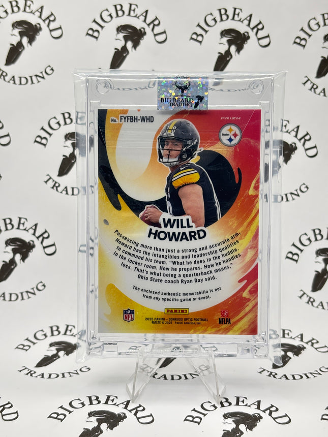 2025 Donruss Optic Will Howard Rookie First Year Fresh Patch Hyper RC #FYFBH-WHD