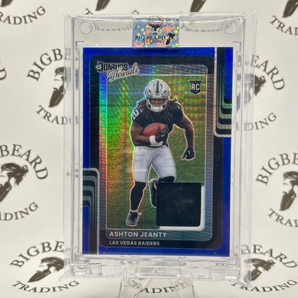 2025 Panini Donruss Optic Ashton Jeanty Donruss Threads Blue Hyper #DTBH-AJY