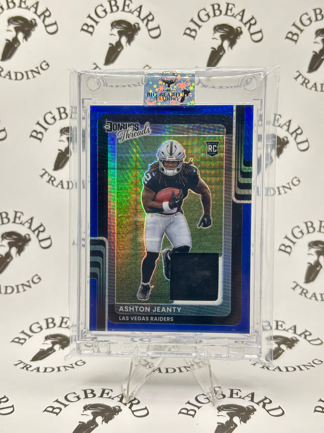 2025 Panini Donruss Optic Ashton Jeanty Donruss Threads Blue Hyper #DTBH-AJY