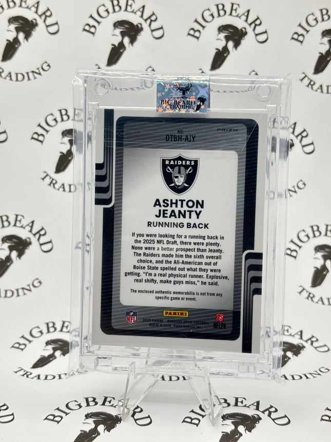 2025 Panini Donruss Optic Ashton Jeanty Donruss Threads Blue Hyper #DTBH-AJY