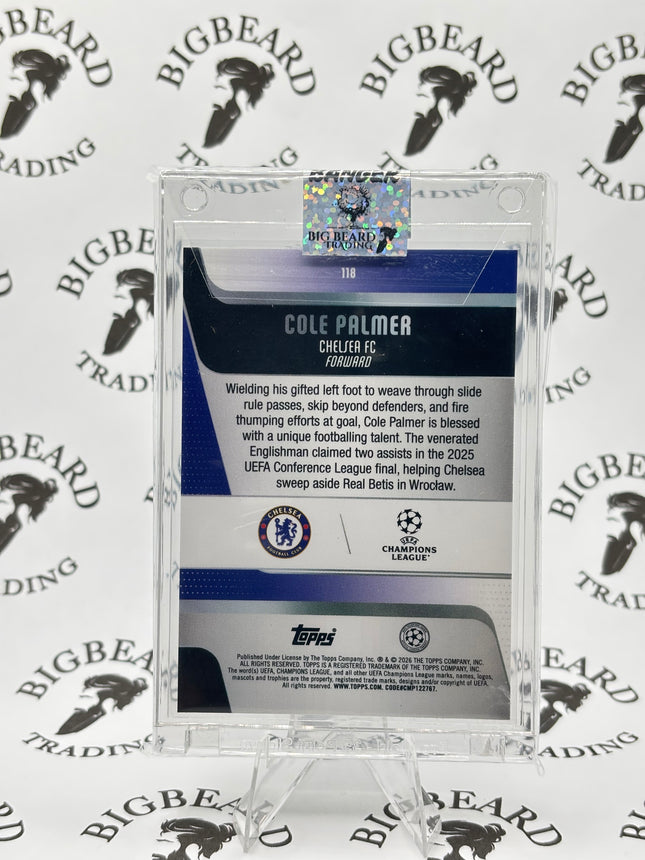 Cole Palmer 2025-26 Topps UEFA Club Competitions UCC Neon Blue FlowFractor #118