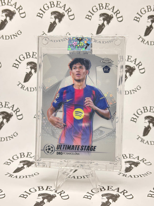 2025-26 Topps Chrome UEFA Flagship - Dro #US-15 -Ultimate Stage - Barcelona - RC