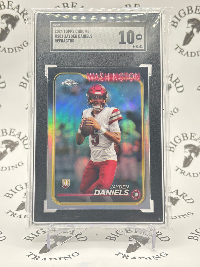 2024 Topps Chrome - Rookies Jayden Daniels #201 Refractor  (RC) SGC 10