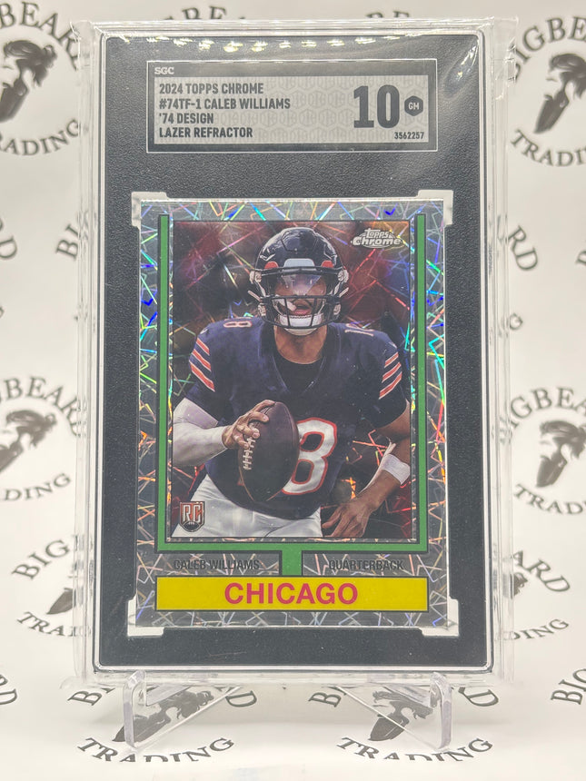2024 Topps Chrome Caleb Williams (RC) #74TF-1 Lazer Refractor - SGC 10 GM