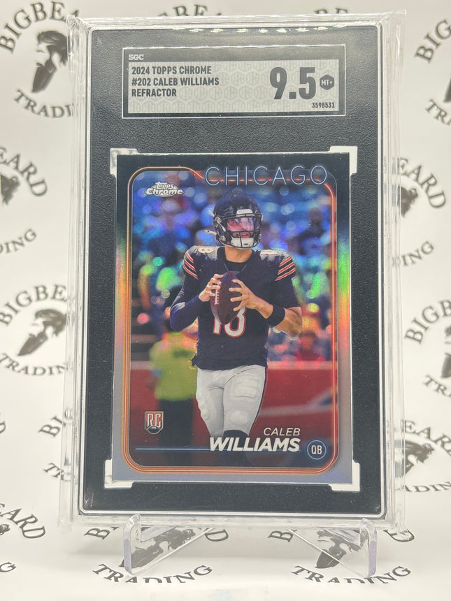 2024 Topps Chrome Caleb Williams Silver Refractor Rookie RC #202 Bears SGC 9.5