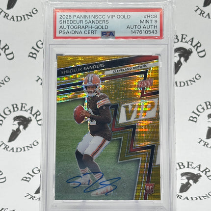 2025 PANINI NATIONAL VIP GOLD RC8 SHEDEUR SANDERS AUTOGRAPH-GOLD PSA 9