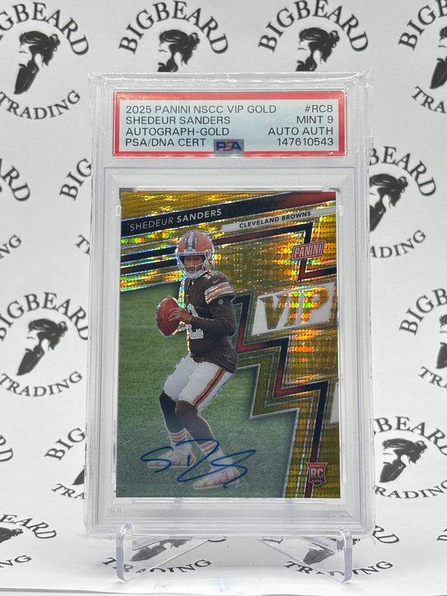 2025 PANINI NATIONAL VIP GOLD RC8 SHEDEUR SANDERS AUTOGRAPH-GOLD PSA 9