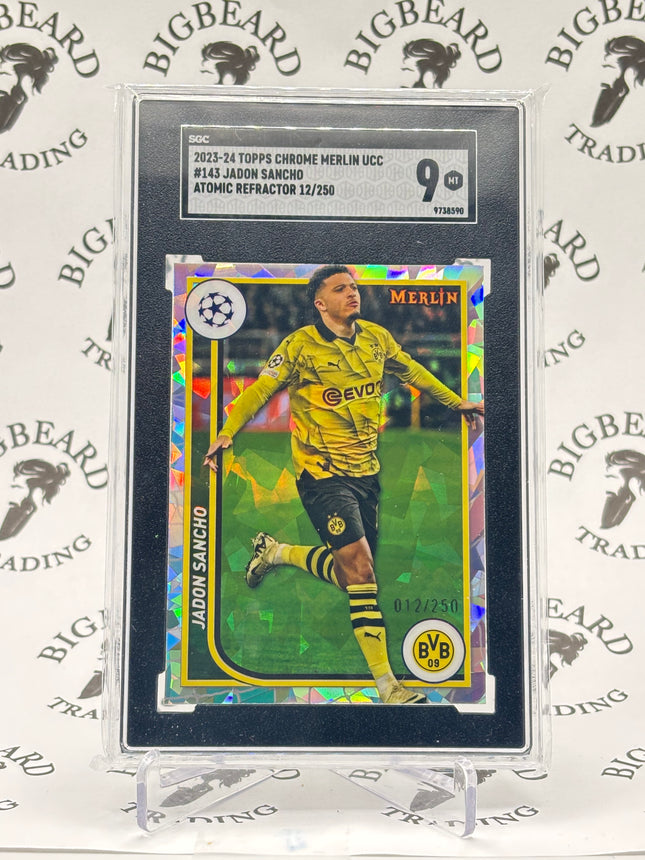 2023-24 Merlin UEFA Club Competitions #143 Jadon Sancho Refractor SGC 9