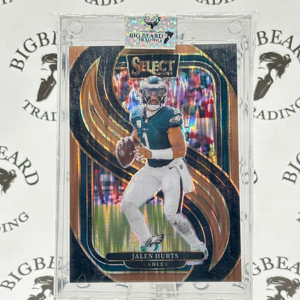 2024 Panini Select - Jalen Hurts #165 Premier Level Copper Prizm Shock 071/299 SP