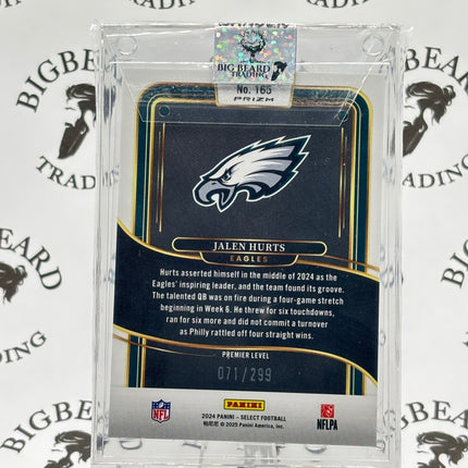 2024 Panini Select - Jalen Hurts #165 Premier Level Copper Prizm Shock 071/299 SP