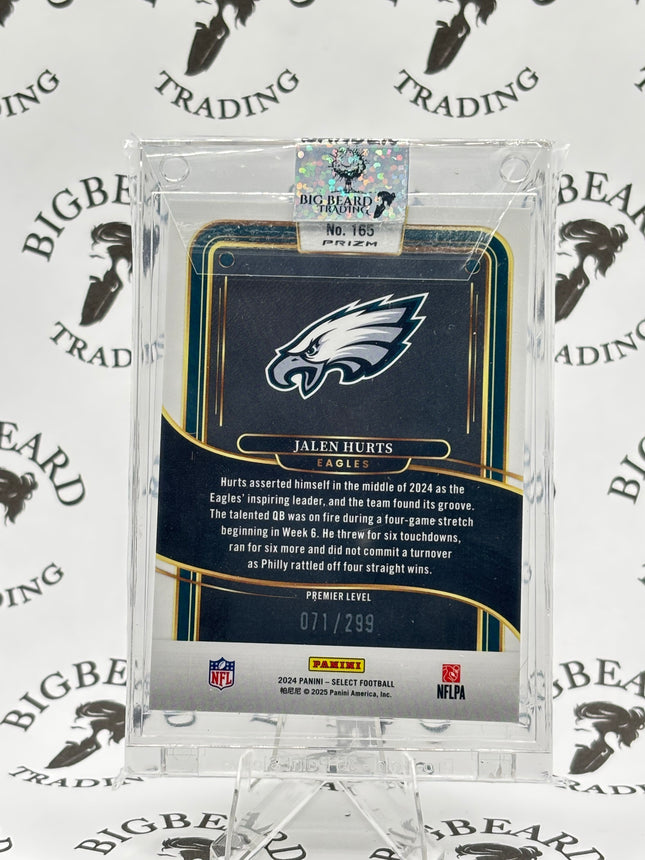 2024 Panini Select - Jalen Hurts #165 Premier Level Copper Prizm Shock 071/299 SP