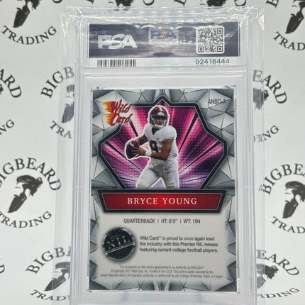 2021 Wild Card Alumination NIL CLGT Bryce Young Auto Holo Lux Silver PSA 10