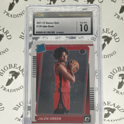 2021-2022 Donruss Optic #159 Jalen Green CSG 10