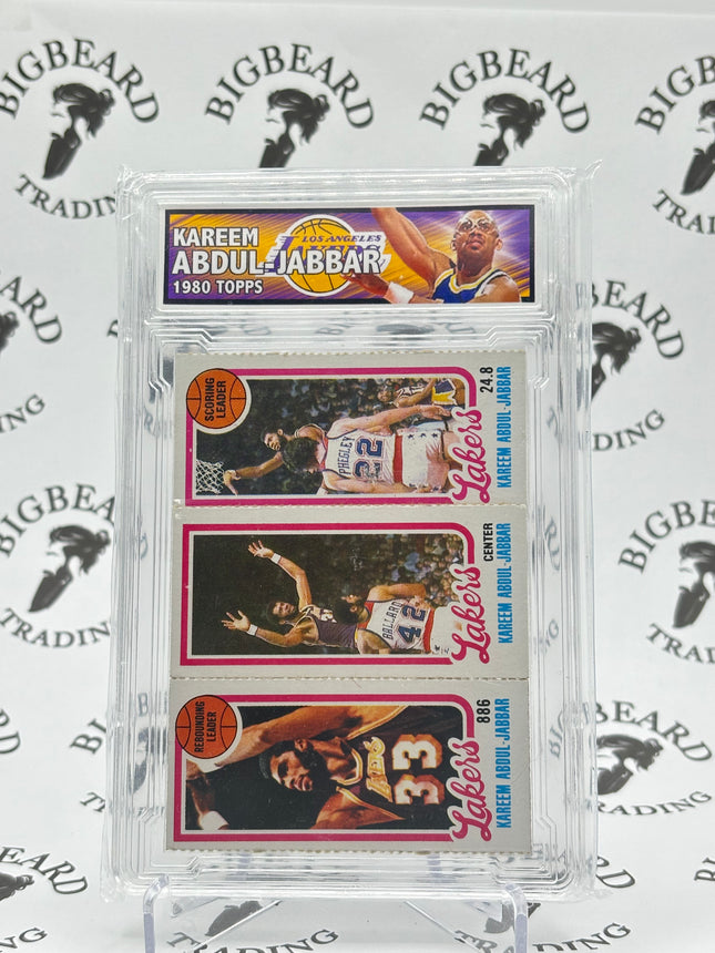 1980 Topps Kareem Abdul Jabbar Cards #132, #133, #135 EGS Authentic