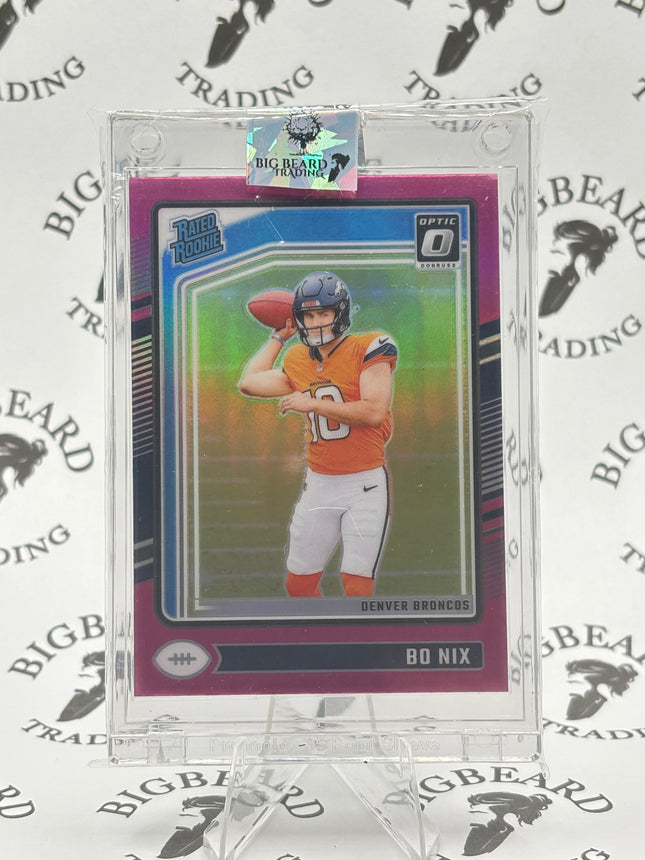 2024 Donruss Optic Bo Nix Rated Rookie Pink Prizm