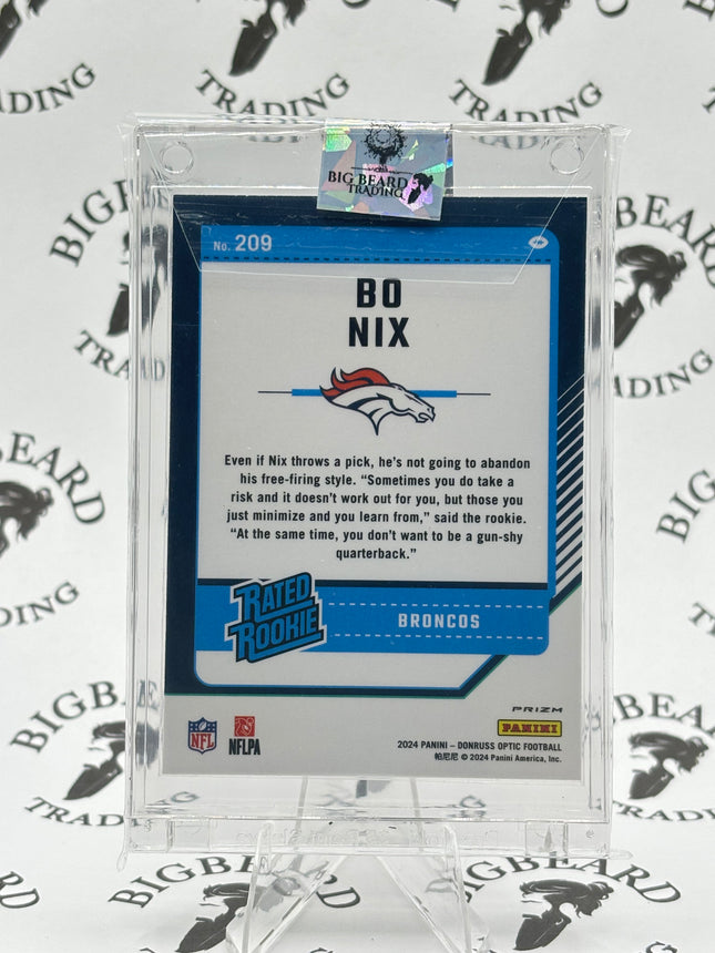 2024 Donruss Optic Bo Nix Rated Rookie Pink Prizm